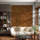 Papel De Parede Adesivo Madeira Tons Bege E Marrom 3mx50cm