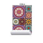 Papel De Parede Adesivo Mandala Colorido N015038 0,58x3,00m