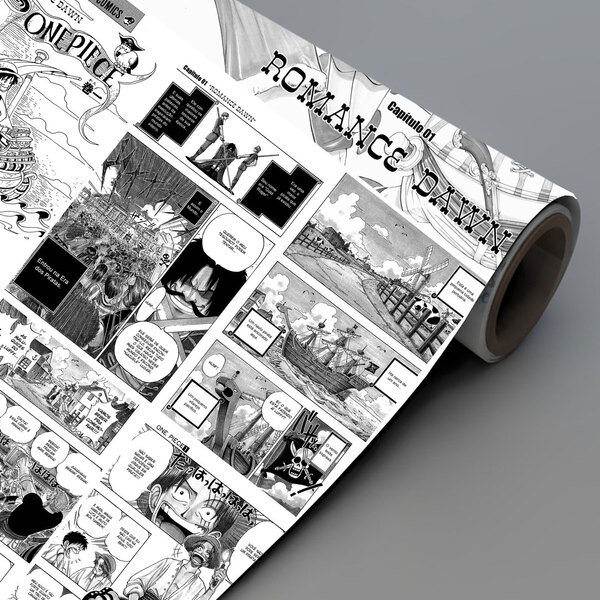 Papel De Parede Adesivo Mangá One Piece Lavável Quarto Sala