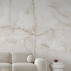 Papel De Parede Adesivo Mármore Bege Rajado Lavável Sala