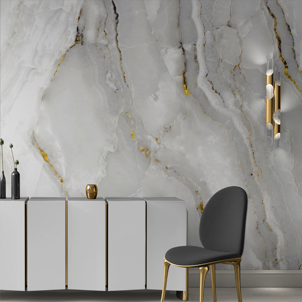 Papel De Parede Adesivo Mármore Gold Carrara Vinil Lavável