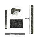 Papel de Parede Adesivo Mármore Preto Lavável 10mx45cm Envelo
