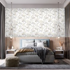 Papel De Parede Adesivo Marmorizado Branco Fio Gold 3m