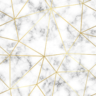 Papel De Parede Adesivo Marmorizado Branco Fio Gold 3m