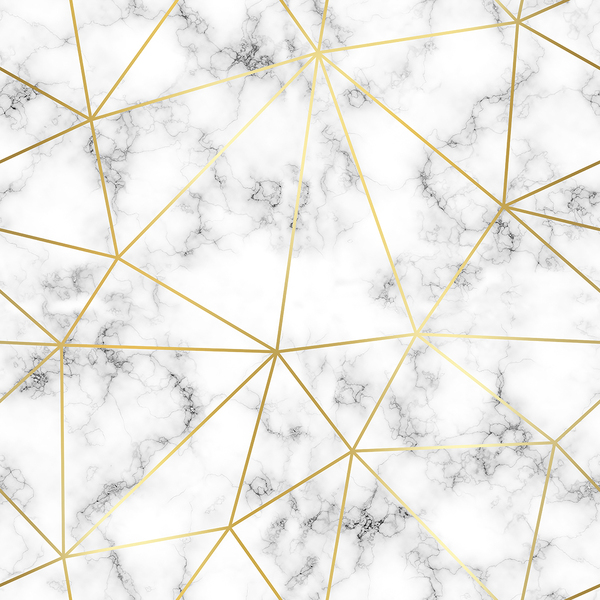 Papel De Parede Adesivo Marmorizado Branco Fio Gold 3m