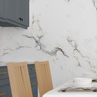 Papel De Parede Adesivo Marmorizado Branco Liso Lávavel   3m