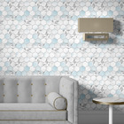 Papel De Parede Adesivo Marmorizado Geométrico Floral 3mts