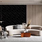 Papel De Parede Adesivo Marmorizado Preto Sala Cozinha 12m