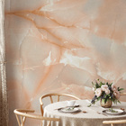 Papel De Parede Adesivo Marmorizado Salmão De Luxo Lavável