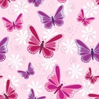 Papel De Parede Adesivo Menina Borboletas Pink E Roxa Quarto