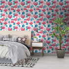 Papel De Parede Adesivo Menina Tropical Flamingo Quarto 1mx50