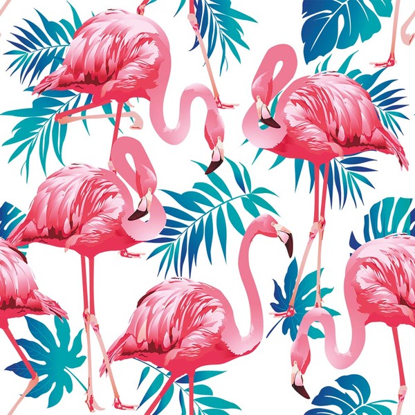 Papel De Parede Adesivo Menina Tropical Flamingo Quarto 1mx50