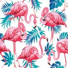 Papel De Parede Adesivo Menina Tropical Flamingo Quarto 9mx50