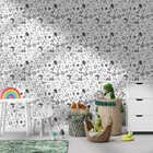 Papel De Parede Adesivo Menino Futebol Fundo Preto E Branco 1