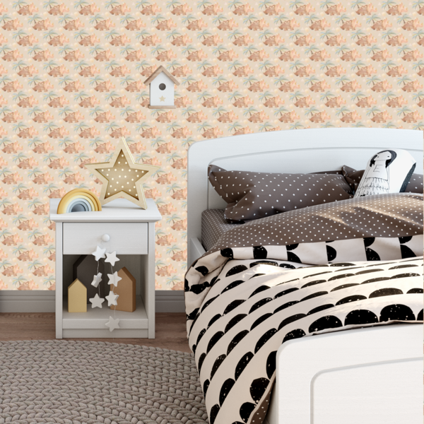 Papel De Parede Adesivo Mini Dinossauro Tom Terroso Bebê 3m