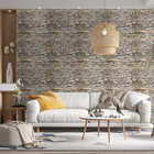 Papel De Parede Adesivo Muro De Pedras Tons Naturais 12mx50cm