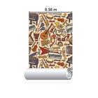 Papel De Parede Adesivo Musica Retrô N09058