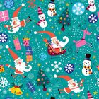 Papel De Parede Adesivo Natal Fundo Azul Decoração 1mx50cm