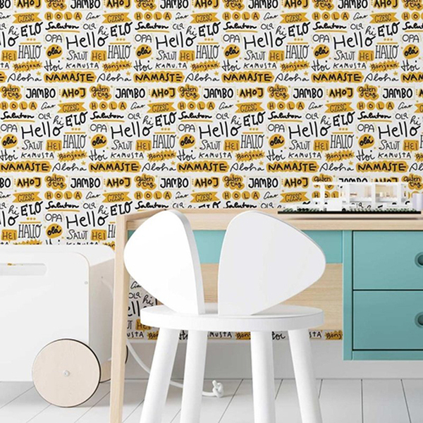 Papel De Parede Adesivo Olá Frases N03121 0,48x2,5m