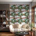 Papel De Parede Adesivo Onça Pintada Fundo Branco Quarto 3mx5