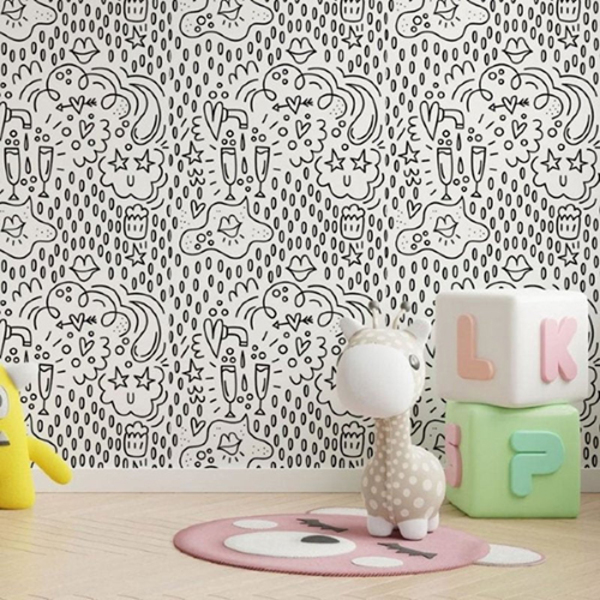 Papel De Parede Adesivo Para Colorir N013246