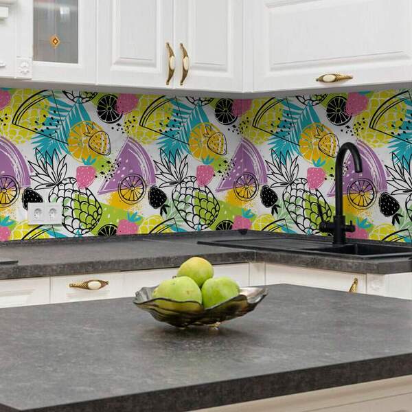 Papel De Parede Adesivo Para Cozinha Mod 66 60x300cm