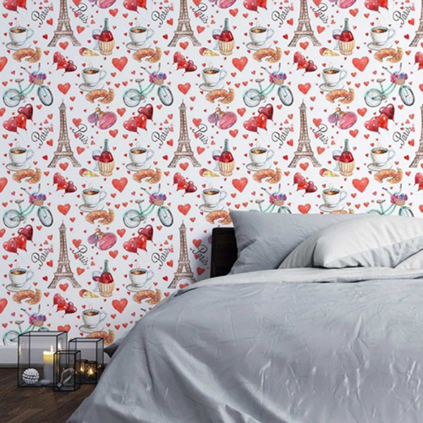 Papel De Parede Adesivo Paris Romântico N03065