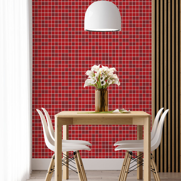 Papel De Parede Adesivo Pastilha Vermelha - 3,0m