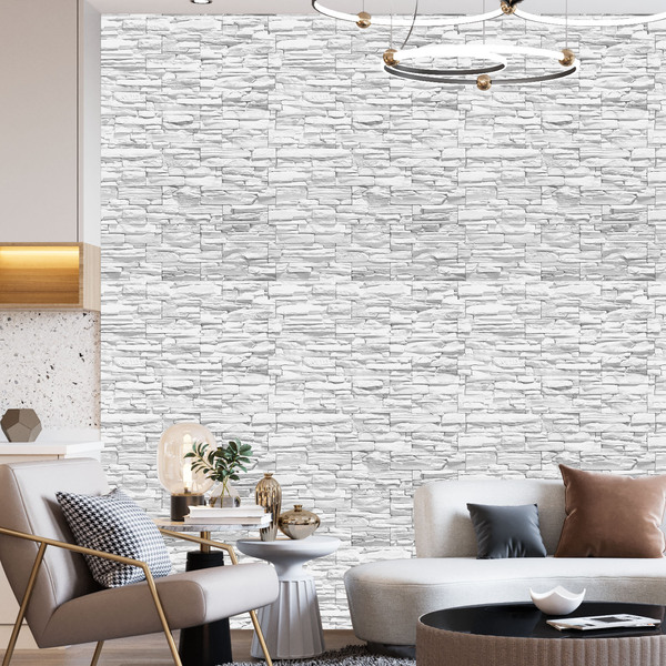 Papel De Parede Adesivo Pedra Branca - 3,0m