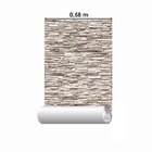 Papel De Parede Adesivo Pedras 3d Bege Np098