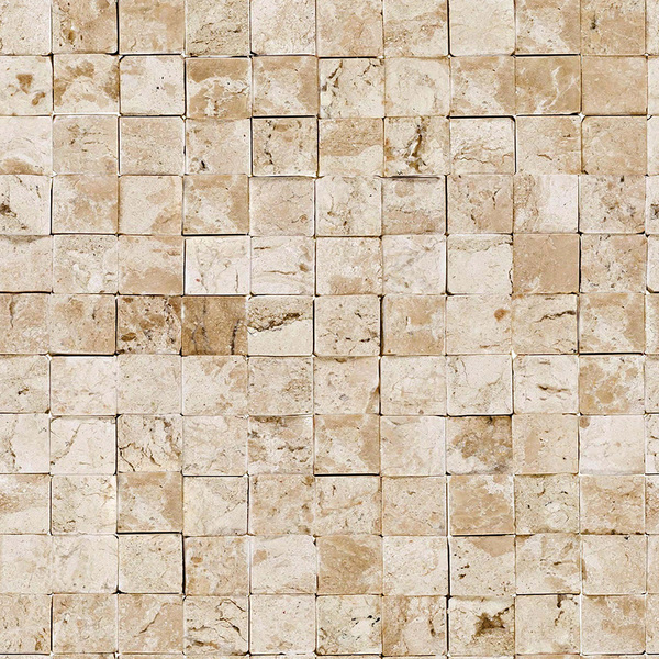 Papel De Parede Adesivo Pedras Bege Quadrados Decoraração 12m