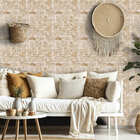 Papel De Parede Adesivo Pedras Bege Quadrados Decoraração 1mx