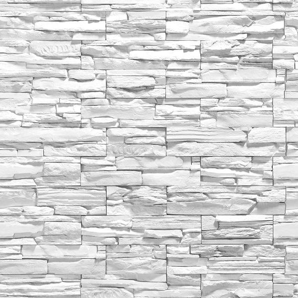 Papel De Parede Adesivo Pedras Canjiquinha Branco E Cinza 10m