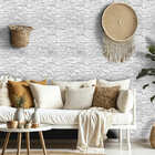 Papel De Parede Adesivo Pedras Canjiquinha Branco E Cinza 10m