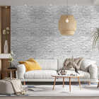 Papel De Parede Adesivo Pedras Canjiquinha Branco E Cinza 9mx