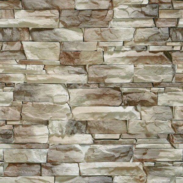 Papel De Parede Adesivo Pedras Canjiquinhas Filetes Cinza 12m