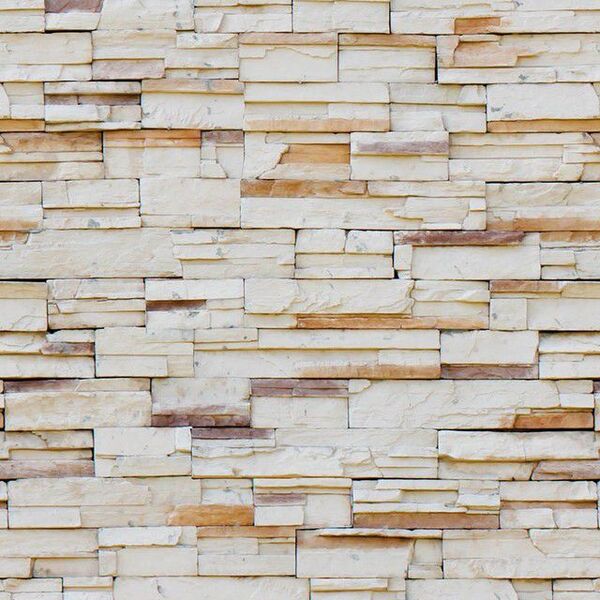 Papel De Parede Adesivo Pedras Estilo Canjiquinhas Bege 1mx50