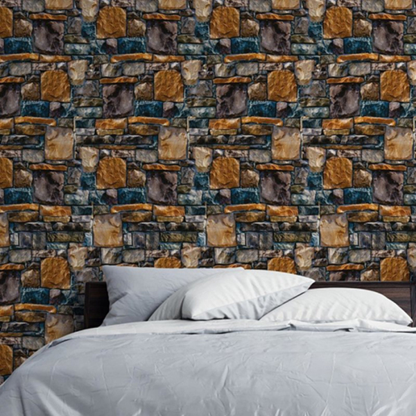 Papel De Parede Adesivo Pedras Mosaico Np034