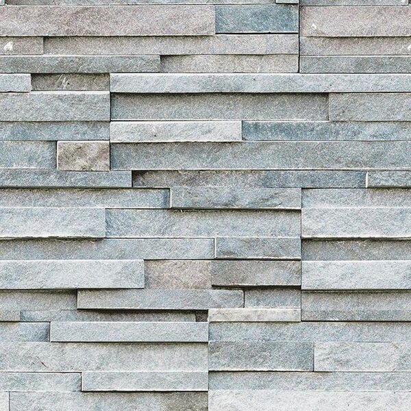 Papel De Parede Adesivo Pedras Palito Cinza Claro Decoração 1