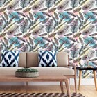 Papel De Parede Adesivo Penas Aquarela N015066 0,58x3,00m