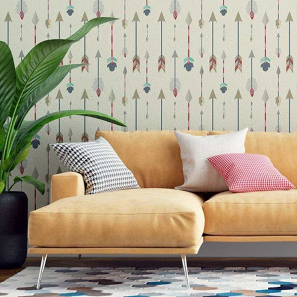 Papel De Parede Adesivo Penas Coloridas N07027