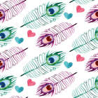 Papel De Parede Adesivo Penas Pavão Aquarela N015080 0,58x3m