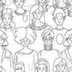 Papel De Parede Adesivo Pessoas Colorir N05228