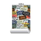 Papel De Parede Adesivo Placas 1449