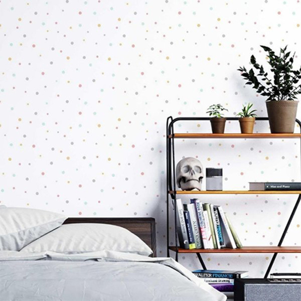 Papel De Parede Adesivo Poá Colorido N03144