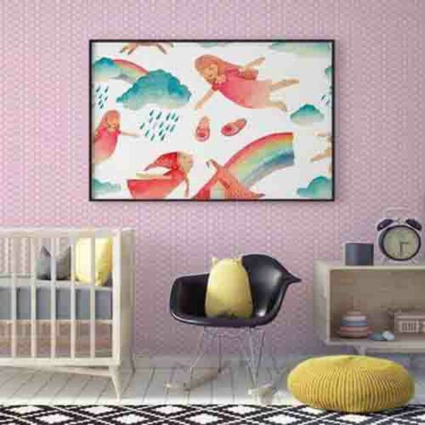 Papel De Parede Adesivo Poá Rosa 1314338343