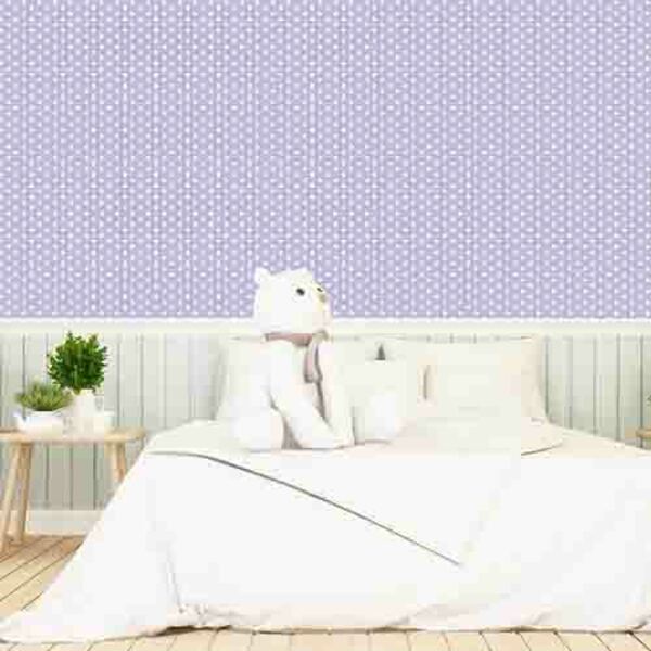 Papel De Parede Adesivo Poá Roxo 2314338343