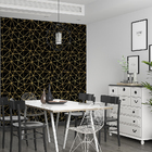 Papel De Parede Adesivo Preto E Dourado Minimalista 2,80m