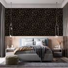 Papel De Parede Adesivo Preto Prata Geométrico Vinilico 15m