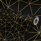 Papel De Parede Adesivo Preto Prata Geométrico Vinilico 15m